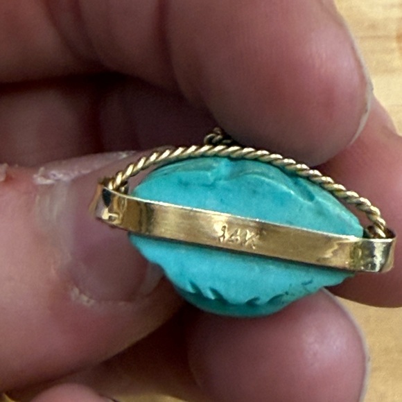 RARE Turquoise Buddha Talisman in 14k Gold - Picture 5 of 6